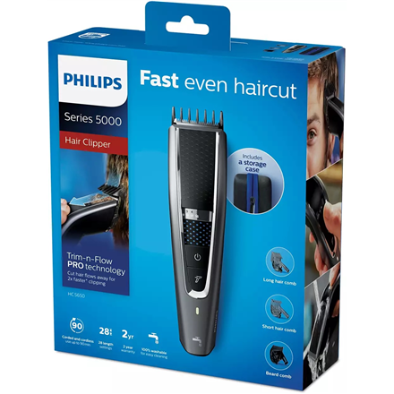 Philips | Hair clipper | HC5650/15 | Cordless or corded | Number of length steps 28 | Grey - Image 9