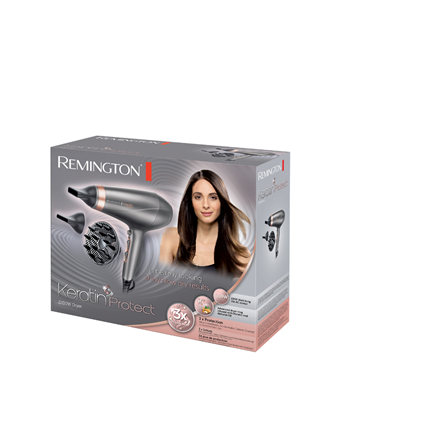 Remington | Hair Dryer | AC8820 | 2200 W | Number of temperature settings 3 | Ionic function | Diffuser nozzle | Silver - Image 3