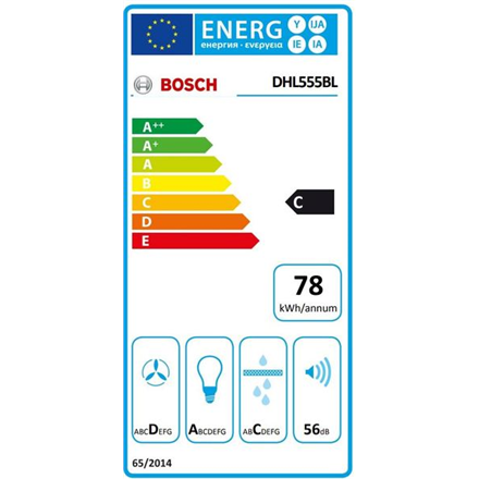Bosch | Hood Serie 4 | DHL555BL | Canopy | Energy efficiency class C | Width 50 cm | 590 m³/h | Mechanical control | LED | Silver - Image 5