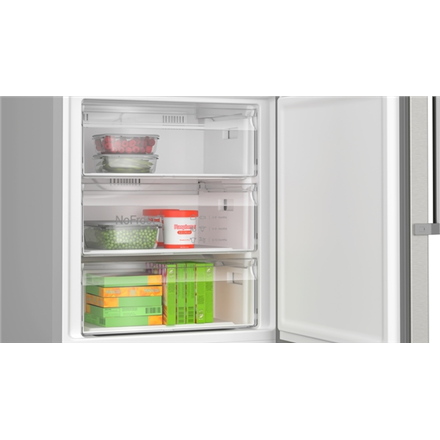 Bosch | Refrigerator | KGN497ICT | Energy efficiency class C | Free standing | Combi | Height 203 cm | No Frost system | Fridge net capacity 311 L | Freezer net capacity 129 L | Display | 35 dB | Stainless Steel - Image 3