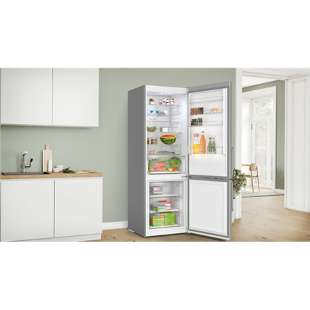 Bosch | Refrigerator | KGN497ICT | Energy efficiency class C | Free standing | Combi | Height 203 cm | No Frost system | Fridge net capacity 311 L | Freezer net capacity 129 L | Display | 35 dB | Stainless Steel - Image 6