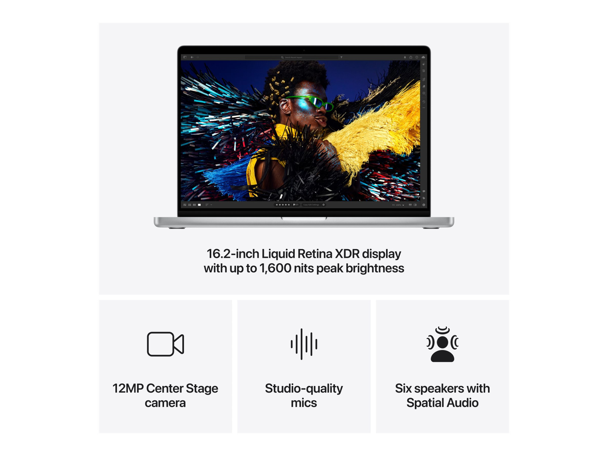 Apple MacBook | Pro | Silver | 16 " | 3456 x 2234 pixels | Apple M4 Max | 36 GB | Solid-state drive capacity 1000 GB | Apple M4 Max chip 14-core CPU/32-core GPU | macOS | 802.11ax | Bluetooth version 5.3 | Keyboard language Russian | Keyboard backlit | Warranty 12 month(s) - Image 13
