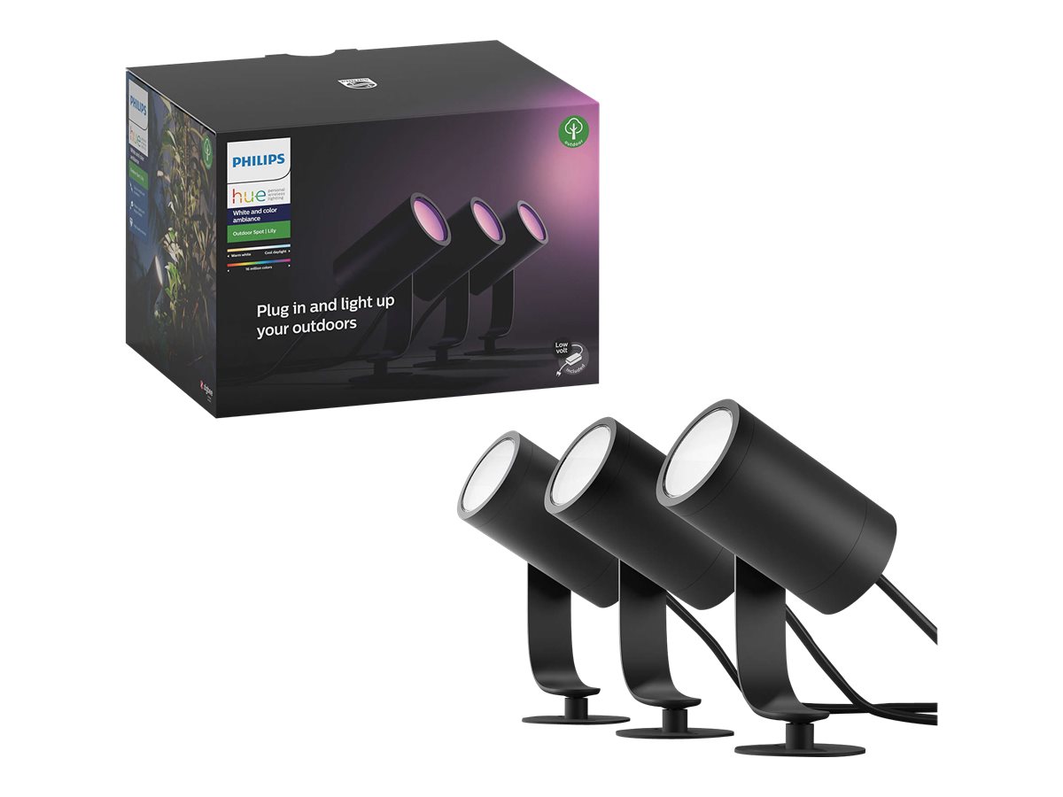 Philips Hue Lily Outdoor Spot base set 3x8W 24V | Hue White and Color Ambiance