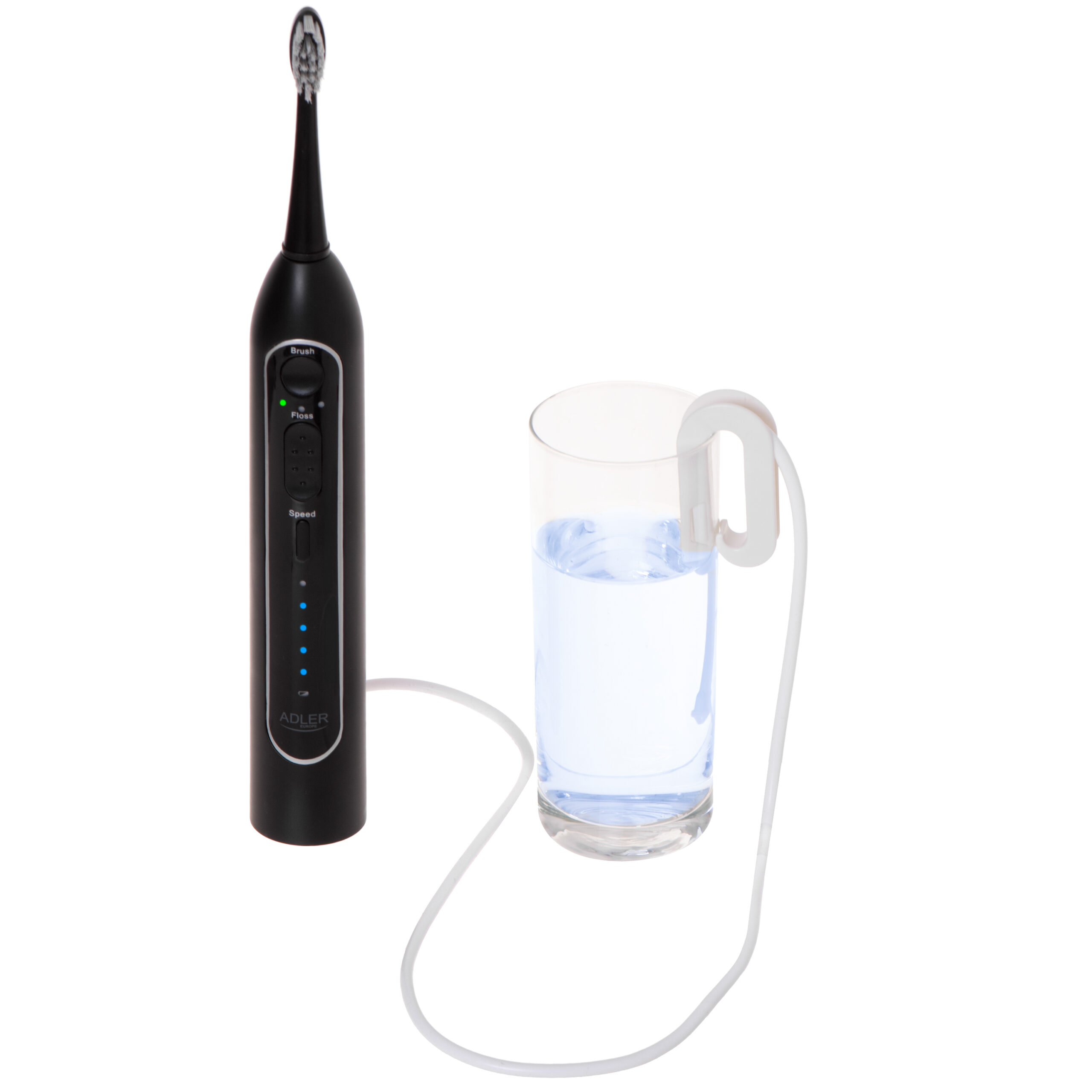 Adler | 2-in-1 Water Flossing Sonic Brush | AD 2180b | Rechargeable | For adults | Number of brush heads included 2 | Number of teeth brushing modes 1 | Black - Image 8