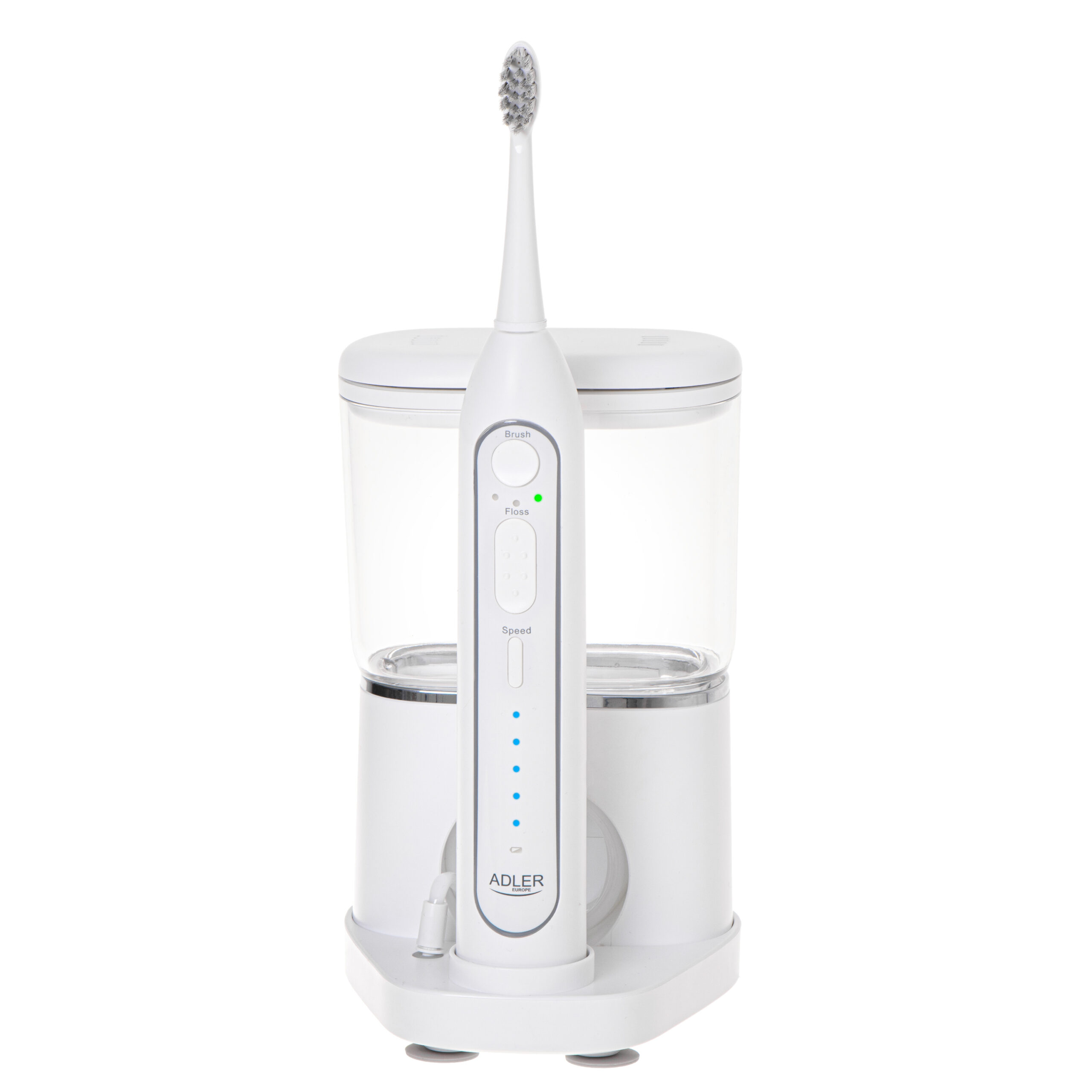 Adler | 2-in-1 Water Flossing Sonic Brush | AD 2180w | Rechargeable | For adults | Number of brush heads included 2 | Number of teeth brushing modes 1 | White - Image 4