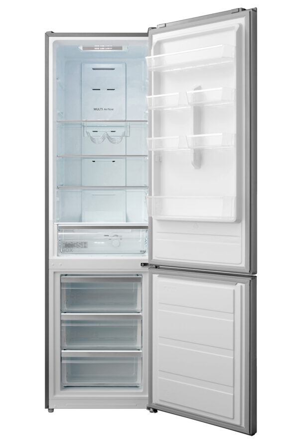 Midea Refrigerator | MDRB489FGE02O | Energy efficiency class E | Free standing | Combi | Height 201 cm | No Frost system | Fridge net capacity 247 L | Freezer net capacity 83 L | Display | 41 dB | Stainless steel - Image 2