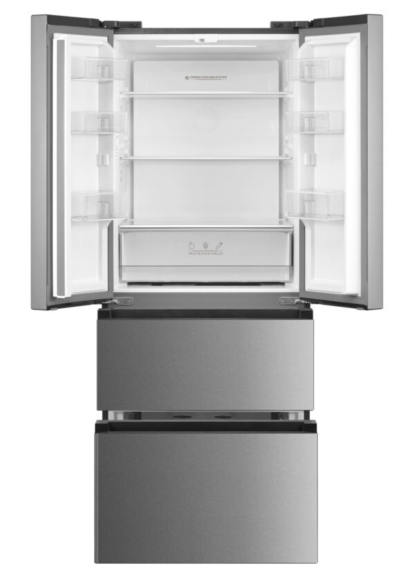 Midea Refrigerator | MERF402FIE02 | Energy efficiency class E | Free standing | Combi | Height 178 cm | No Frost system | Fridge net capacity 244 L | Freezer net capacity 147 L | Display | 41 dB | Stainless steel - Image 3