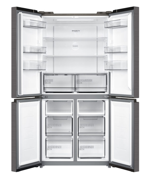 Midea Refrigerator | MDRF632FIE28 | Energy efficiency class E | Free standing | Side by side | Height 177.5 cm | No Frost system | Fridge net capacity 305 L | Freezer net capacity 169 L | Display | 35 dB | Black - Image 3