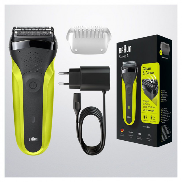 Braun | Shaver | 300s | Operating time (max) 30 min | Black/Green - Image 2