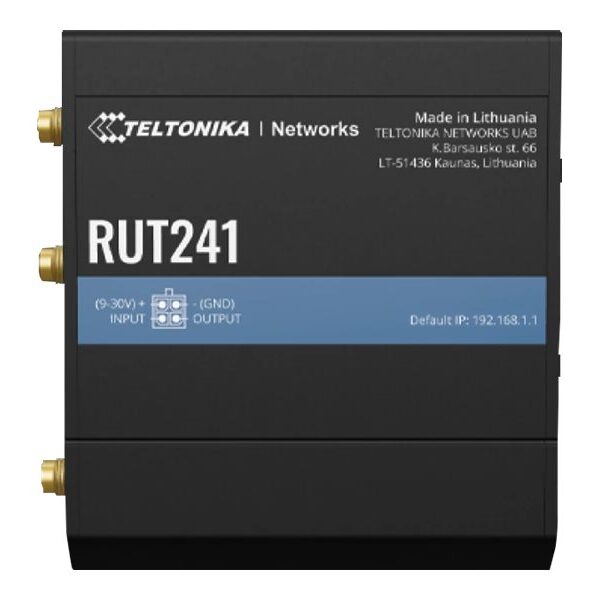 LTE Router | RUT241 | 802.11n | 10/100 Mbit/s | Ethernet LAN (RJ-45) ports 2 | Mesh Support No | MU-MiMO No | 2G/3G/4G | Antenna type 2 x SMA for LTE, 1 x RP-SMA for WiFi | 0