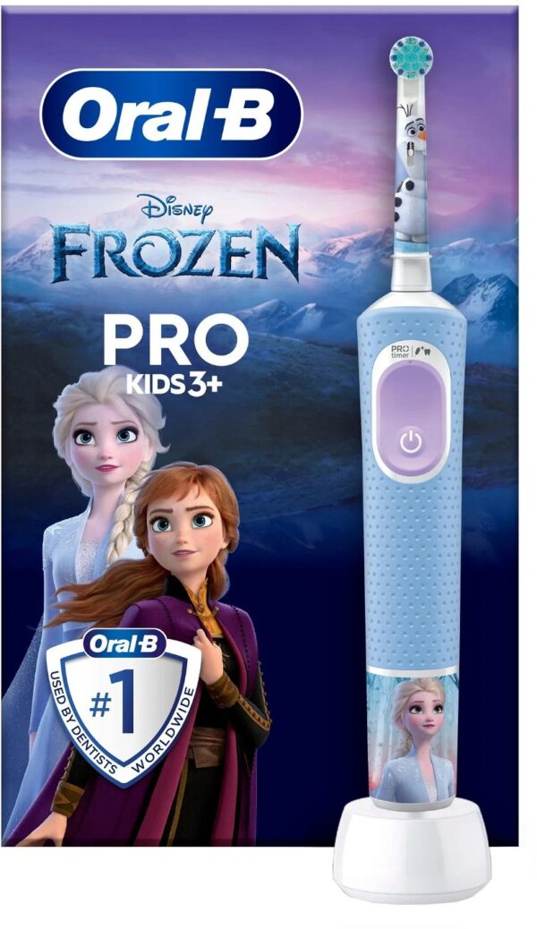 Oral-B | Electric Toothbrush | Vitality PRO Kids Frozen | Rechargeable | For children | Number of brush heads included 1 | Number of teeth brushing modes 2 | Blue - Image 2