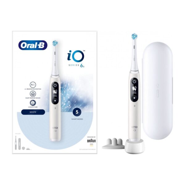 Oral-B Electric Toothbrush | iO6 | Rechargeable | For adults | Number of brush heads included 1 | Number of teeth brushing modes 5 | White - Image 2