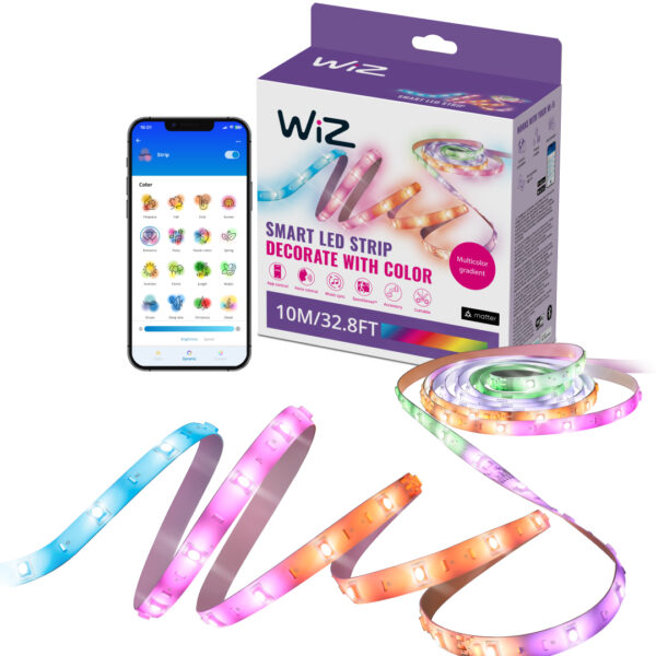 WiZ Smart WiFi RGBIC LED strip, 10m | 17.9 W | RGB