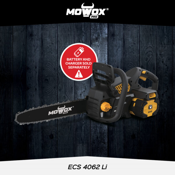MoWox | Excel Series Hand Held Battery Chain Saw With Toolless Saw Chain Tension System (Without Battery and Charger) | ECS 4062 Li | 62 V | Lithium-ion technology - Image 4