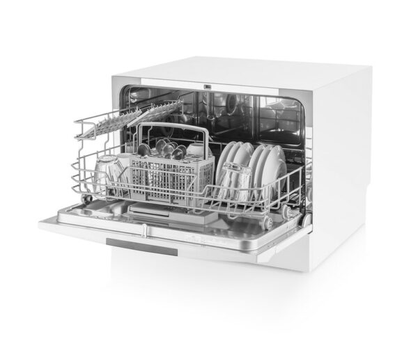 Dishwasher | ETA138490000F | Table | Width 55 cm | Number of place settings 6 | Number of programs 8 | Energy efficiency class F | Display | White - Image 4