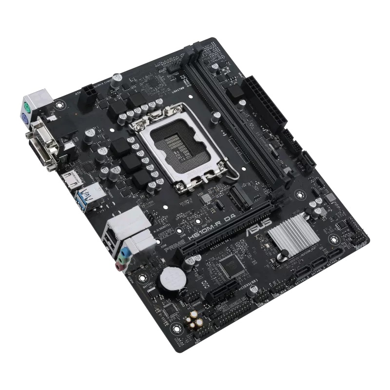 Asus | PRIME H610M-R D4-SI | Processor family Intel | Processor socket LGA1700 | DDR4 DIMM | Memory slots 2 | Supported hard disk drive interfaces SATA, M.2 | Number of SATA connectors 4 | Chipset Intel H610 | Mic-ATX - Image 6