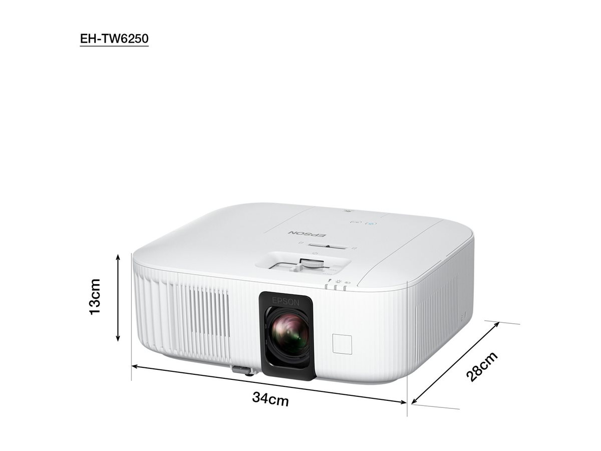 Epson | EH-TW6250 | 4K PRO-UHD 3840 x 2160 (2 x 1920 x 1080) | 2800 ANSI lumens | White | Lamp warranty 12 month(s) | Wi-Fi - Image 3