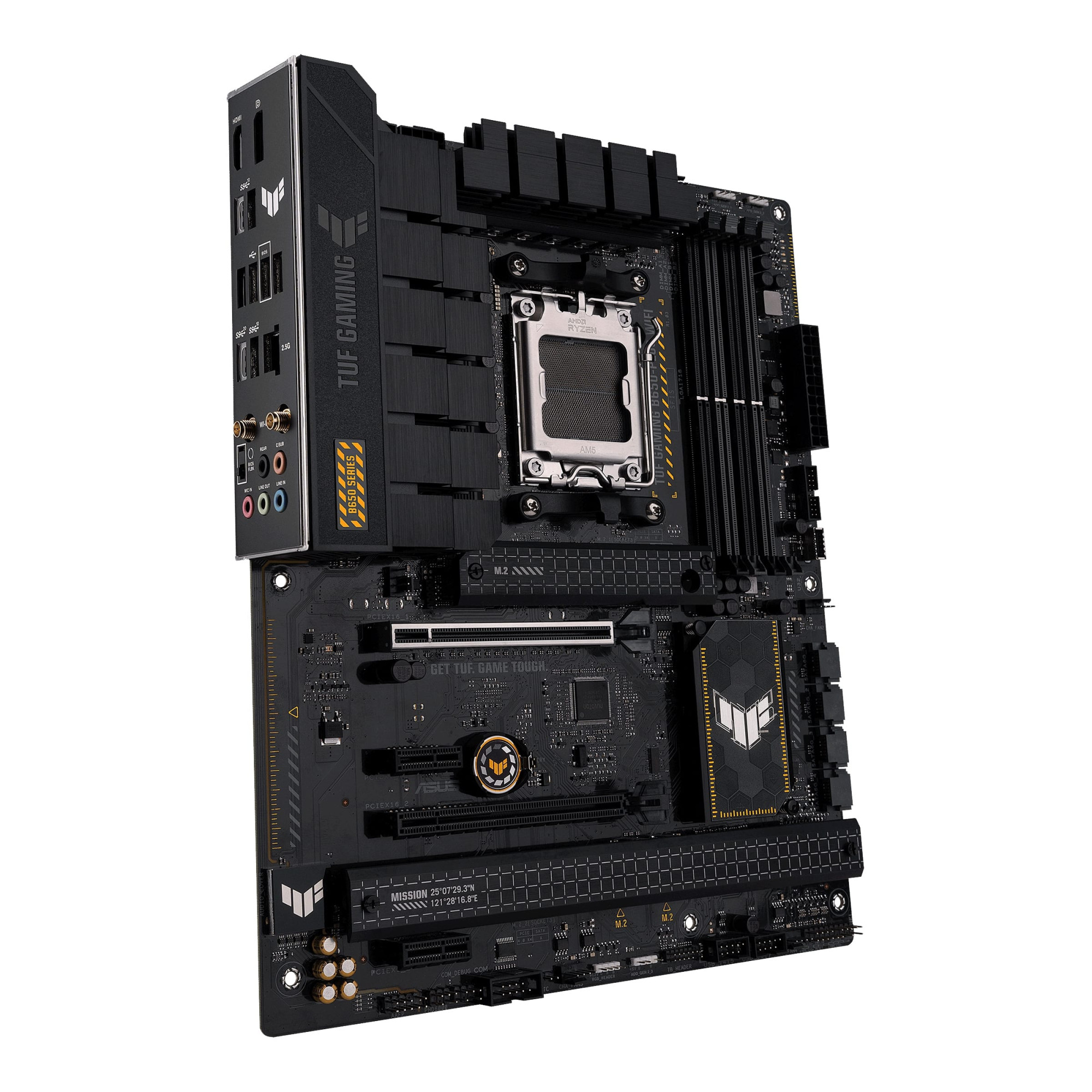 Asus | TUF GAMING B650-PLUS WIFI | Processor family AMD | Processor socket AM5 | DDR5 DIMM | Memory slots 4 | Supported hard disk drive interfaces SATA, M.2 | Number of SATA connectors 4 | Chipset AMD B650 | ATX - Image 9