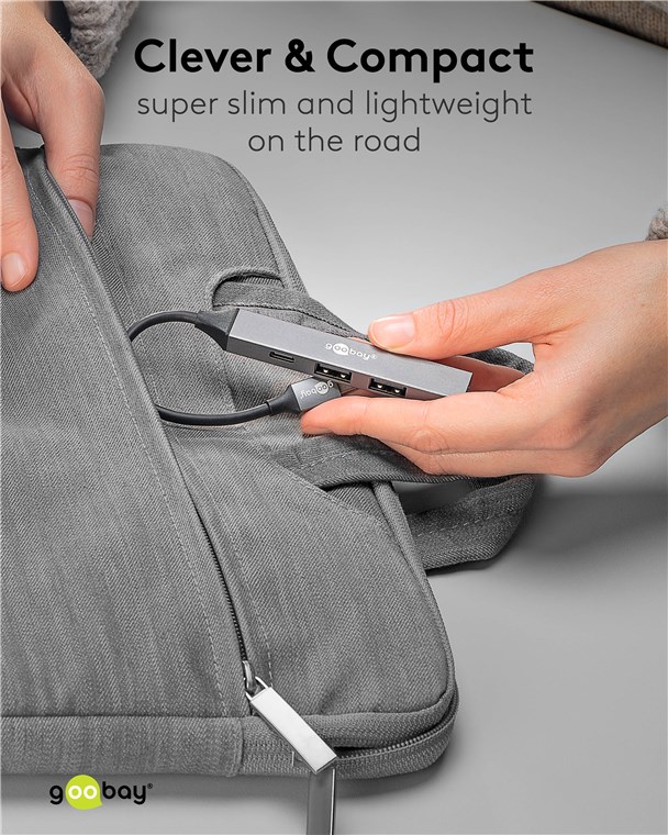 Goobay Slim 4-Port USB Hub, USB-C to USB-C/USB-A, 5 Gbit/s | 74459 - Image 5