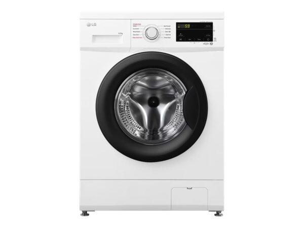 LG | Washing machine | F2J3WSBWE | Energy efficiency class E | Front loading | Washing capacity 6.5 kg | 1200 RPM | Depth 44 cm | Width 60 cm | LED | Steam function | Direct drive | White - Image 2