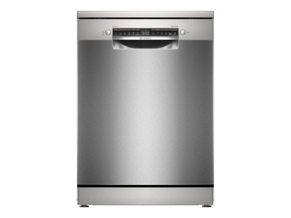 Dishwasher | SMS4HVI00E | Free standing | Width 60 cm | Number of place settings 14 | Number of programs 6 | Energy efficiency class D | Display | AquaStop function | Silver inox - Image 2