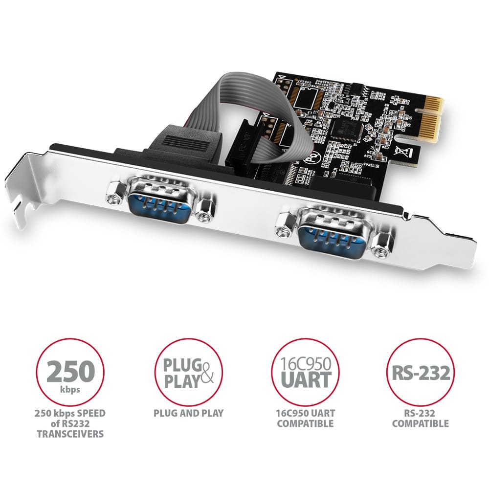 AXAGON PCI-Express card with two 250 kbps serial ports | PCEA-S2N - Image 2