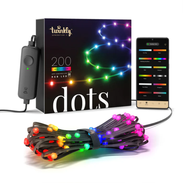 Twinkly Dots Smart LED 200 RGB, 10m, Black wire|Multicolor - Image 2