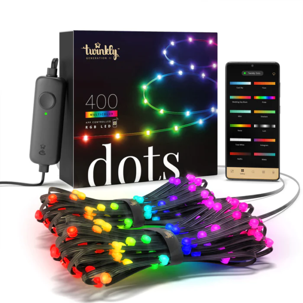 Twinkly Dots Smart LED 400 RGB, 20m, Black wire|Multicolor - Image 2