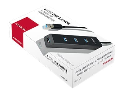 AXAGON Four-port USB 3.0 hub with fast charging and power support | HUE-S2B - Image 9