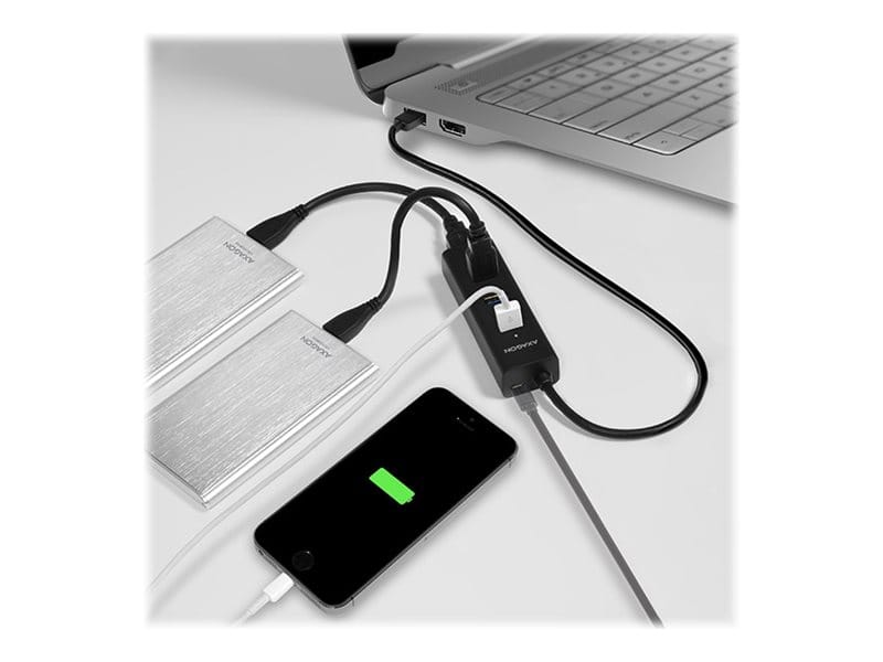 AXAGON Four-port USB 3.0 hub with fast charging and power support | HUE-S2B - Image 13