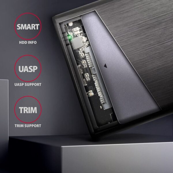 AXAGON Screwless aluminum USB 3.2 Gen 1 - SATA 6G external box for 2.5" SSD/HDD | EE25-A6C - Image 4