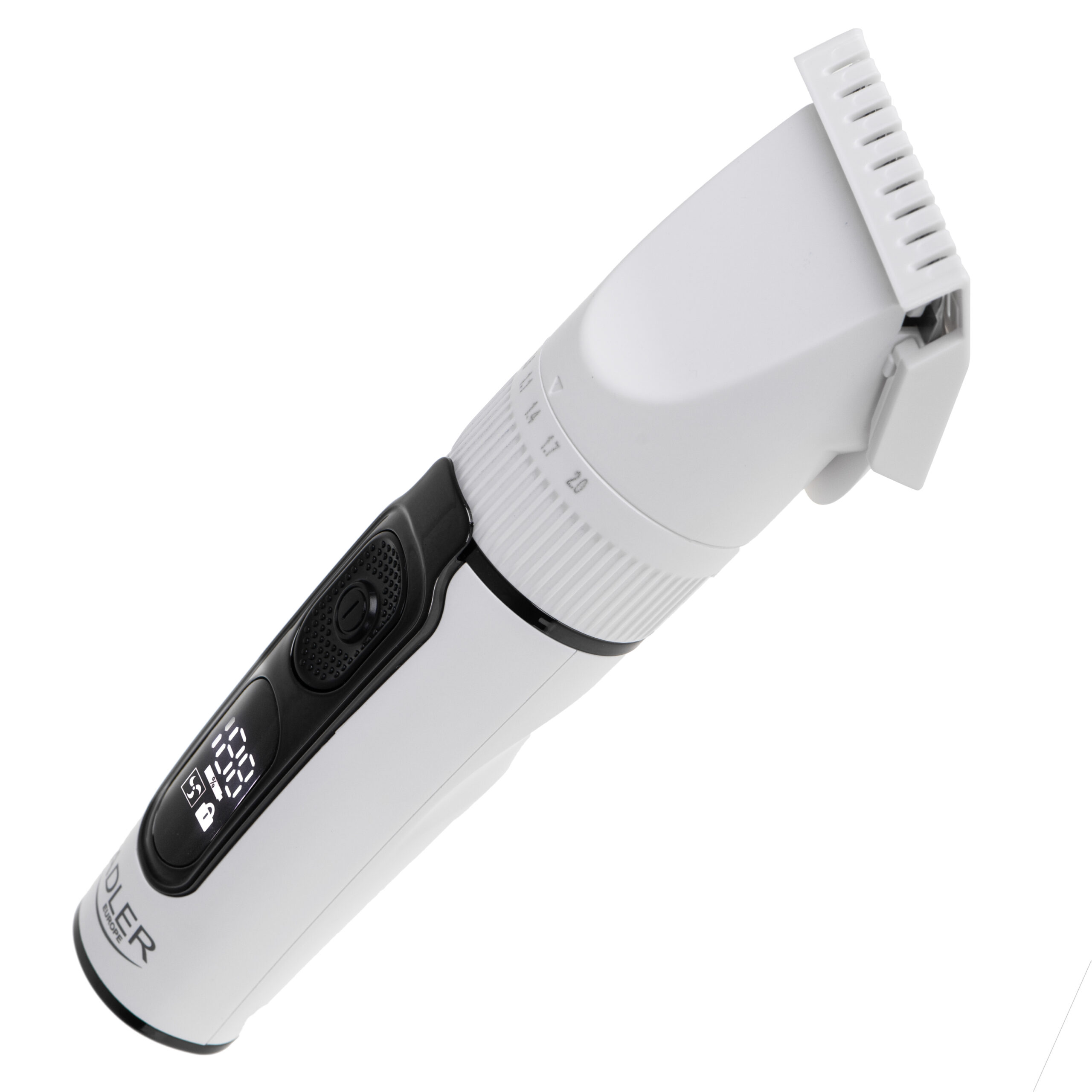 Adler | Hair Clipper with LCD Display | AD 2839 | Cordless | Number of length steps 6 | White/Black - Image 4