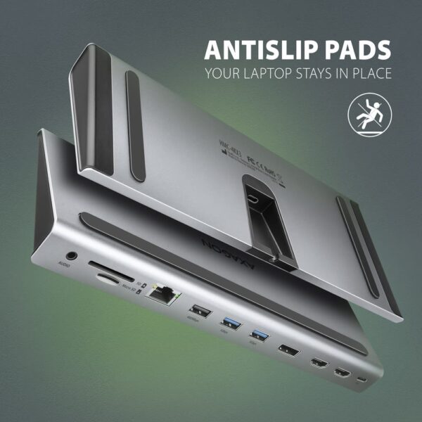 AXAGON USB-C 5Gbps TRIPLE 4K DISPLAY 11in1 Hub | HMC-4KX3 - Image 9