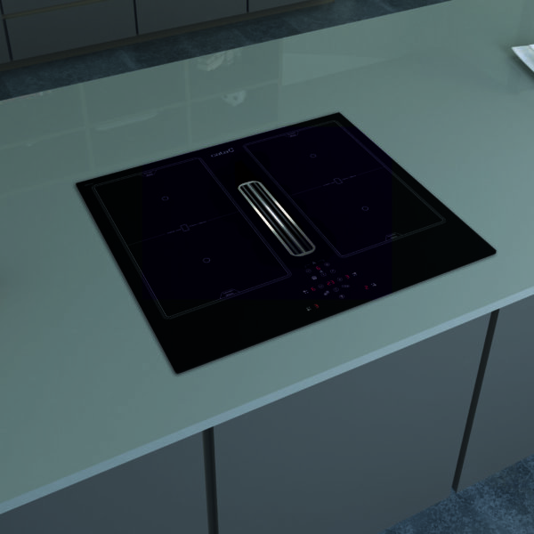 CATA | AS 600 | Induction hob with built-in hood | 59 cm | Number of burners/cooking zones 4 | Black | Touch - Image 3