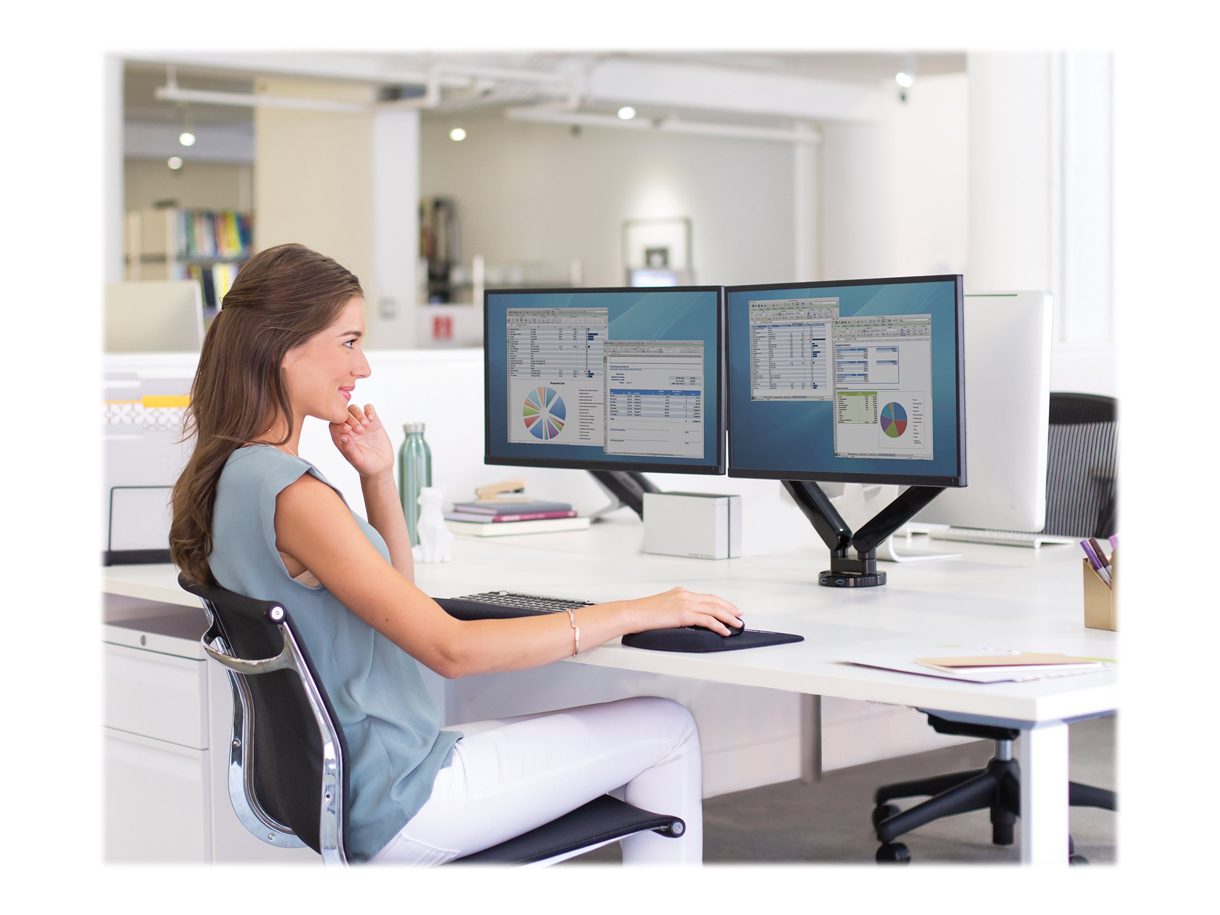 Fellowes | Platinum Series Dual Horizontal Monitor Arm | 8042501 | Black - Image 2