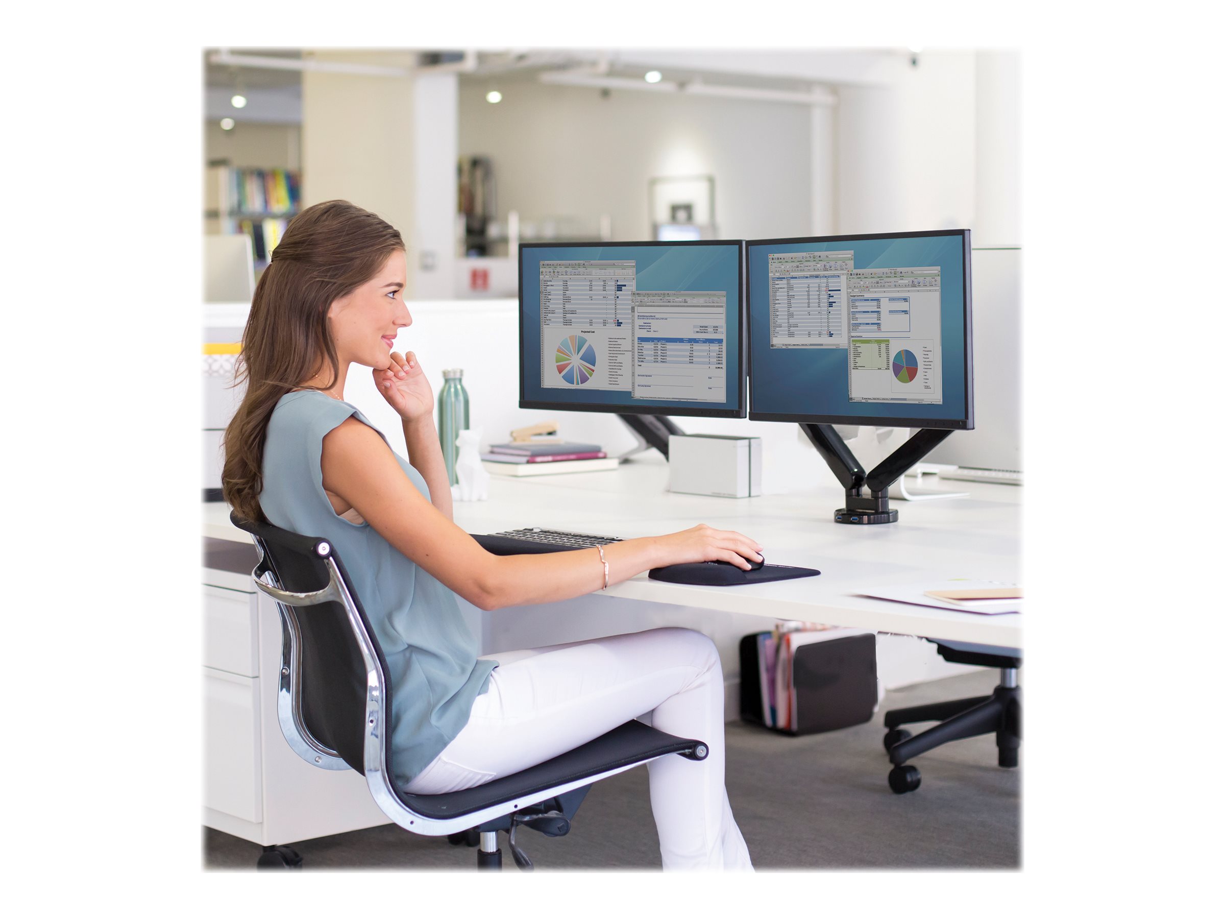 Fellowes | Platinum Series Dual Horizontal Monitor Arm | 8042501 | Black - Image 3