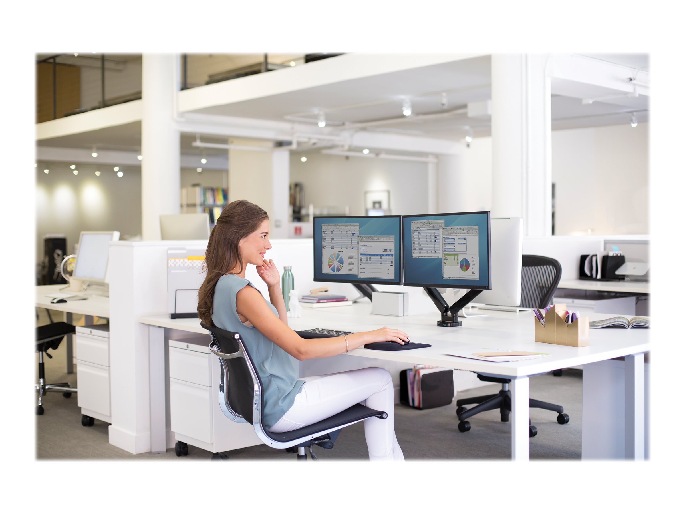 Fellowes | Platinum Series Dual Horizontal Monitor Arm | 8042501 | Black - Image 7