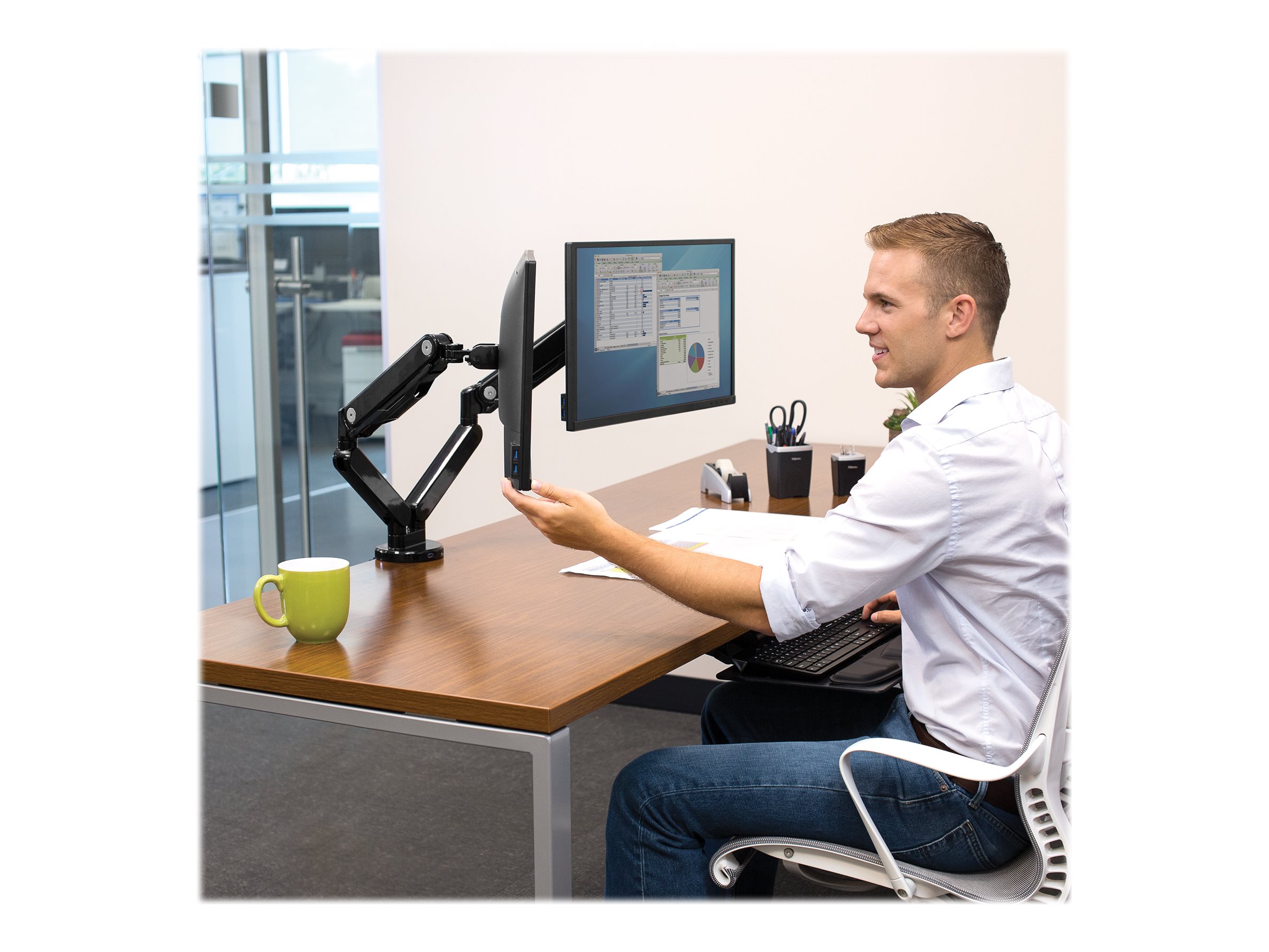Fellowes | Platinum Series Dual Horizontal Monitor Arm | 8042501 | Black - Image 9