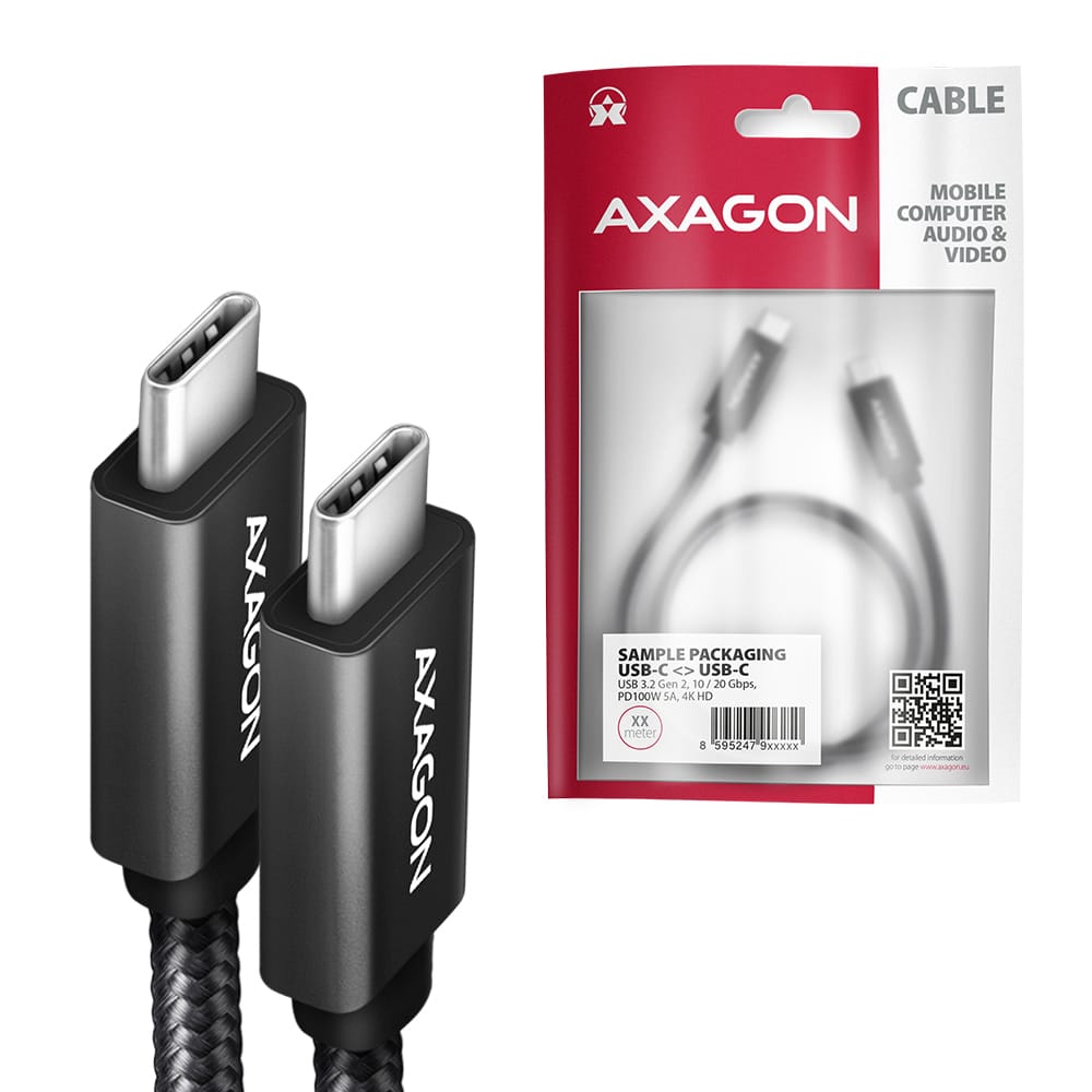 AXAGON Data and charging USB 2.0 cable | BUCM32-CM20AB | USB Type-C to USB Type-C - Image 9