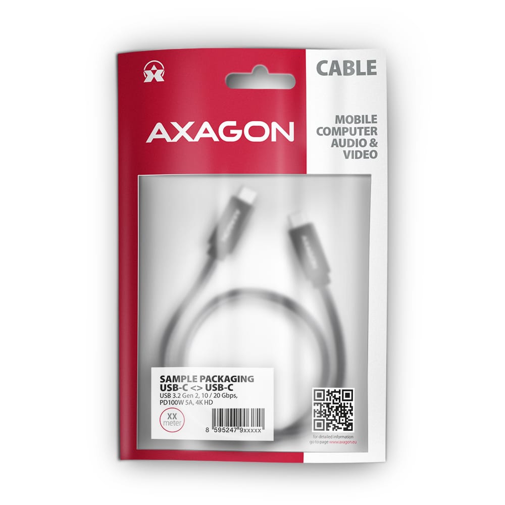 AXAGON Data and charging USB 2.0 cable | BUCM32-CM20AB | USB Type-C to USB Type-C - Image 10