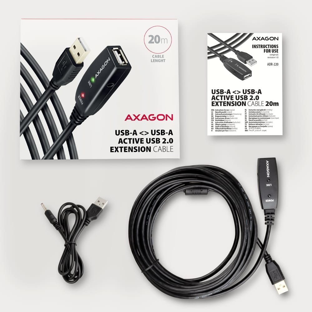AXAGON USB repeater cable | ADR-220 | USB Type-A to USB Type-A - Image 7