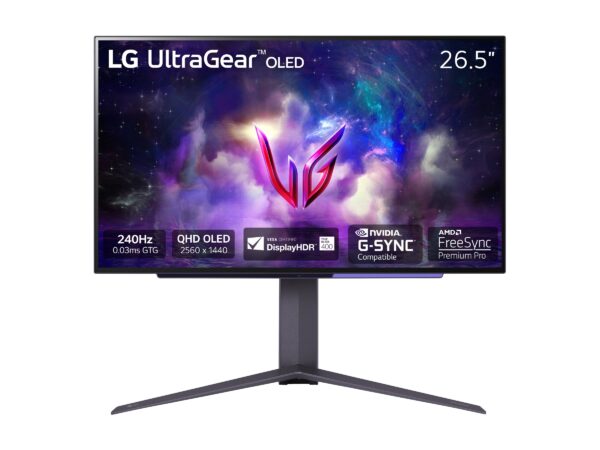 LG | Gaming Monitor | 27GS95QE-B | 27 " | LED | 16:9 | 240 Hz | 0.03 ms | 2560 x 1440 pixels | 250 cd/m² | Black - Image 2