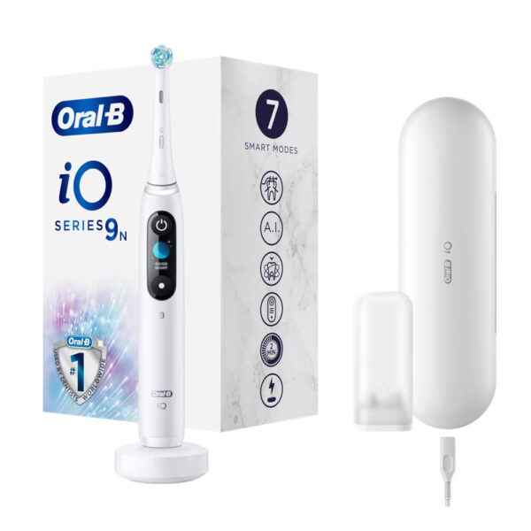 Oral-B | Electric Toothbrush | iO9 Series | Rechargeable | For adults | Number of brush heads included 1 | Number of teeth brushing modes 7 | White - Image 2