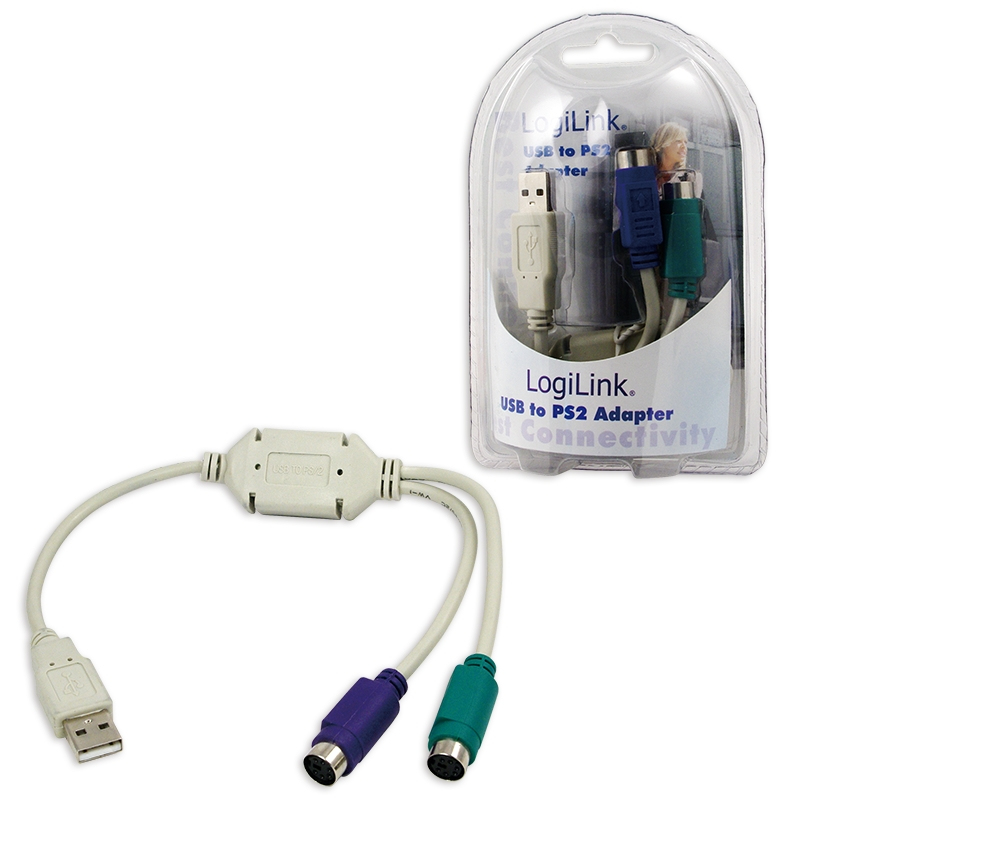 Logilink | Adapter USB to PS/2 x2 :. | Grey | USB M | 2x Mini DIN 6-pin FM | 0.2 m - Image 3