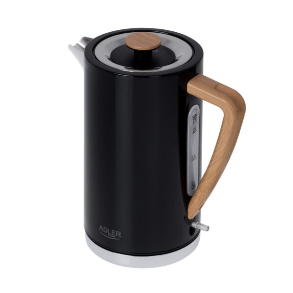 Adler | Kettle | AD 1347b | Electric | 2200 W | 1.5 L | Stainless steel | 360° rotational base | Black - Image 2