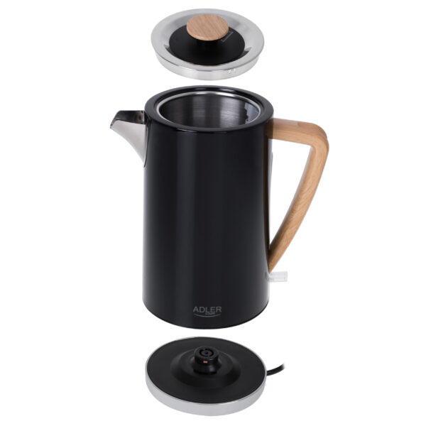 Adler | Kettle | AD 1347b | Electric | 2200 W | 1.5 L | Stainless steel | 360° rotational base | Black - Image 6