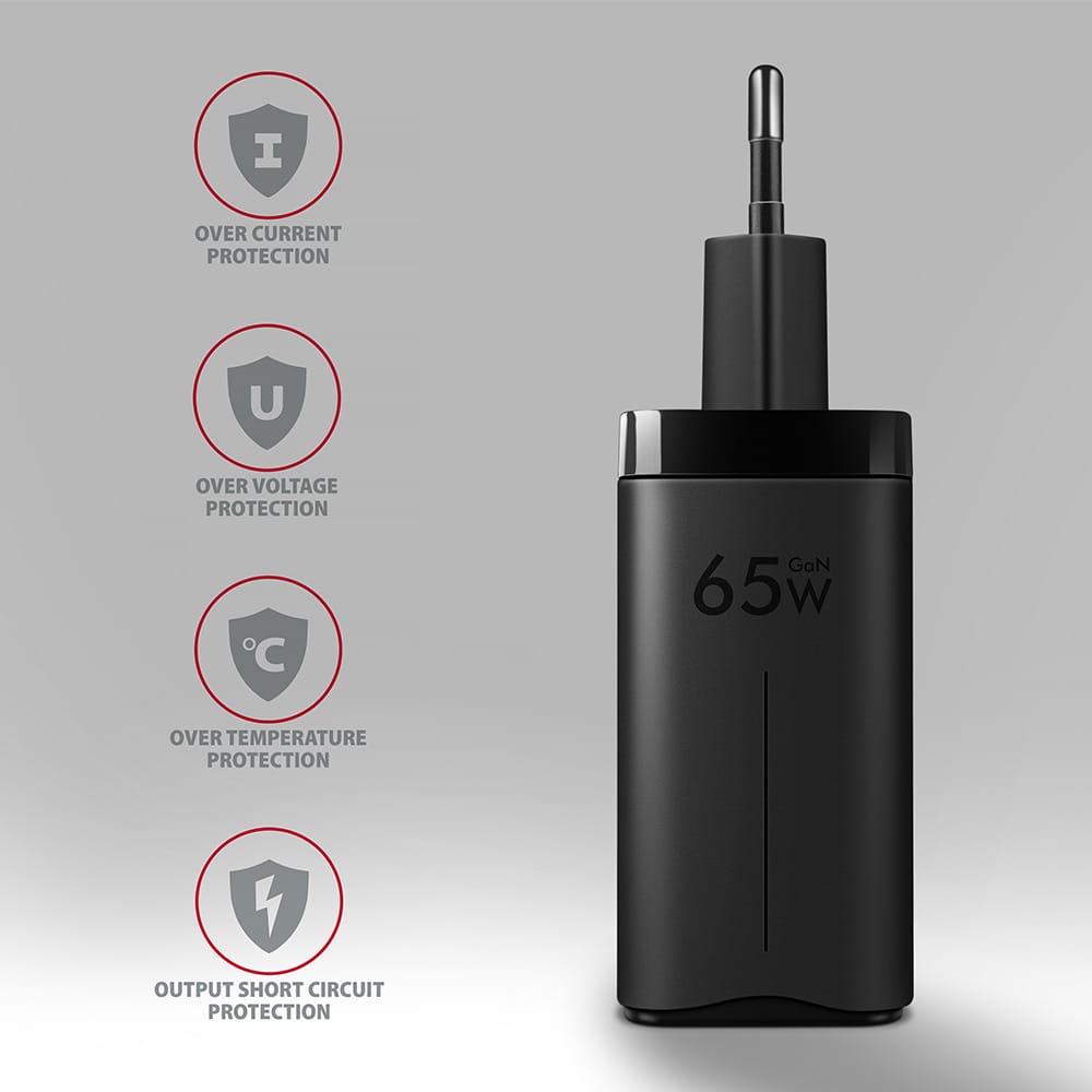 AXAGON GaN wallcharger 3x port (USB-A + 2x USB-C), 65W | ACU-DPQ65 - Image 5