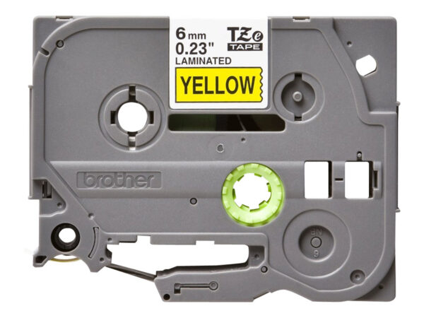 Brother | TZe-611 Laminated Tape | Black on Yellow | TZe | 8 m | 6 cm - Image 7