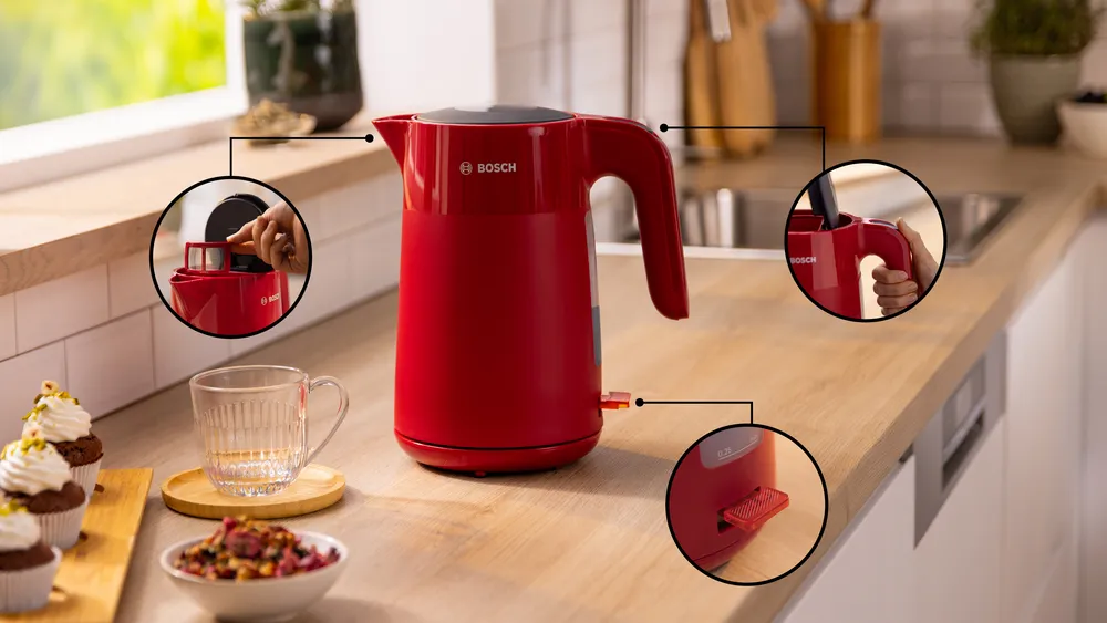 Bosch Kettle | TWK2M164 MyMoment | Electric | 2400 W | 1.7 L | Plastic | 360° rotational base | Red - Image 3