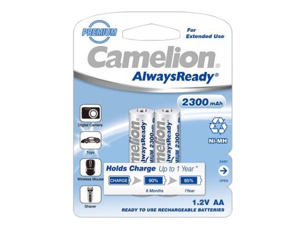 Camelion | AA/HR6 | 2300 mAh | AlwaysReady Rechargeable Batteries Ni-MH | 2 pc(s) - Image 2